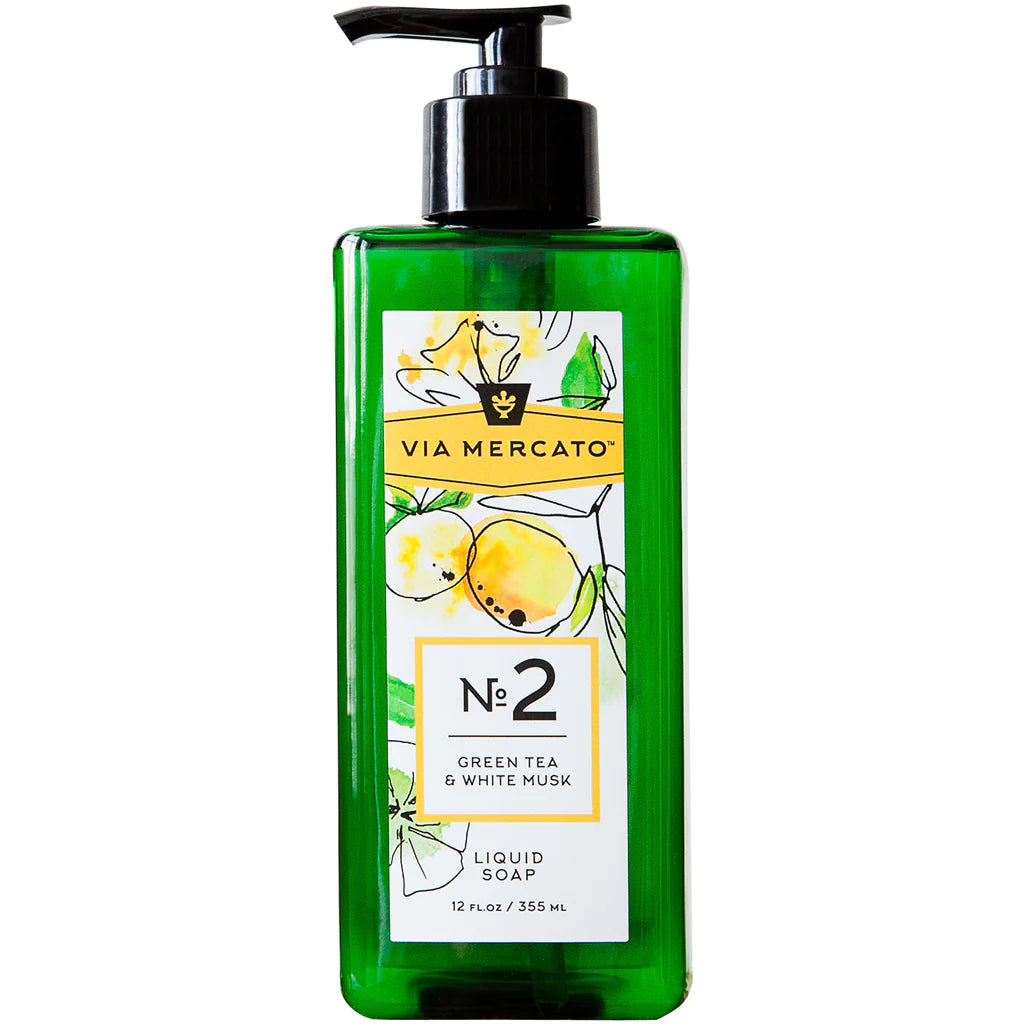 VIA MERCATO LIQUID HAND SOAP NO2 - GREEN TEA AND WHITE MUSK