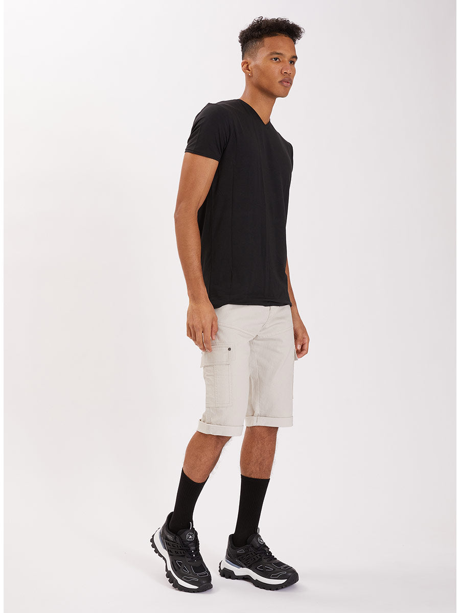 STRECH SLUB DENIM CAPRI