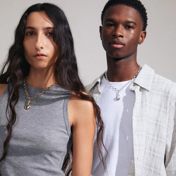 CHARM RECYCLED HEART PENDANT SILVER-PLATED