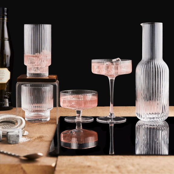 RIBBED WHISKY/OLD FASHION 340ML, SET OF 4
