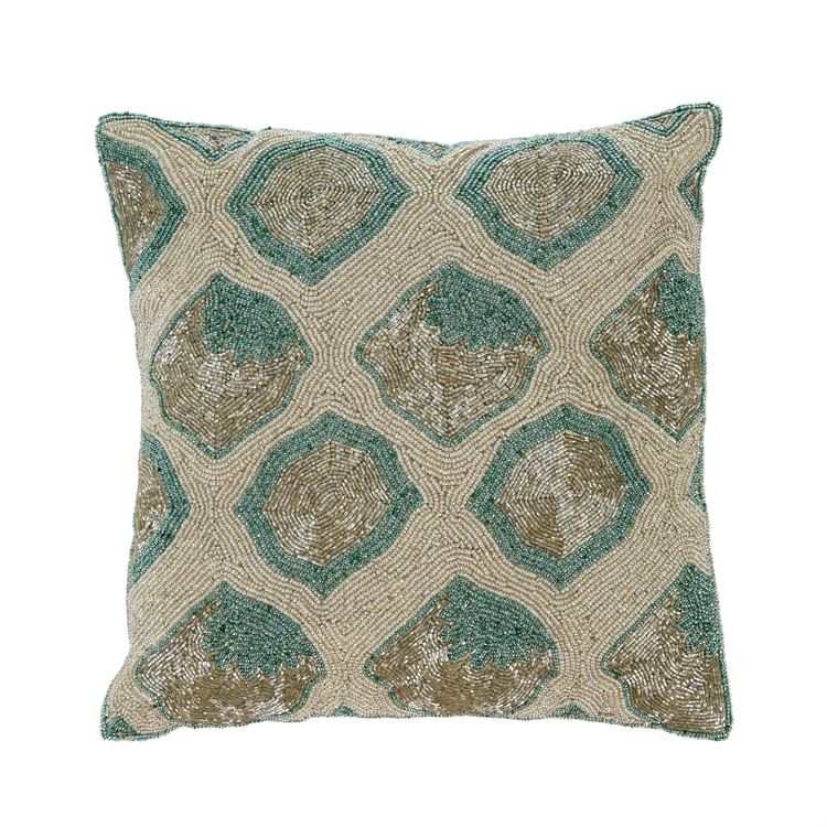 INDABA 14X14 AZUR BEADED PILLOW