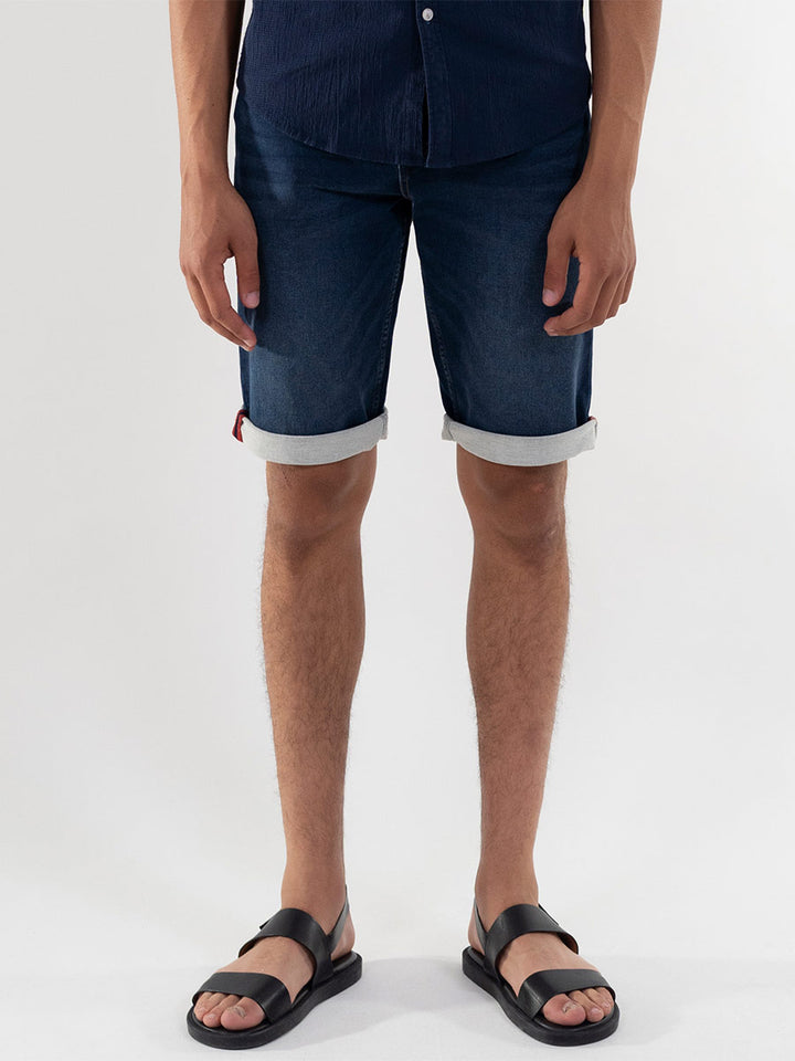 KNIT DENIM BERMUDA SHORTS