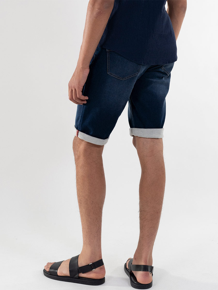 KNIT DENIM BERMUDA SHORTS