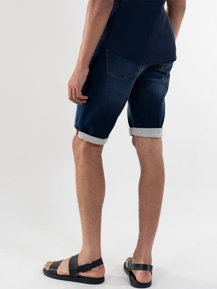 KNIT DENIM BERMUDA SHORTS
