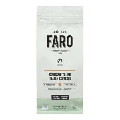CAFE FARO FAIR TRADE ITALIAN ESPRESSO COFFEE BEANS 300g