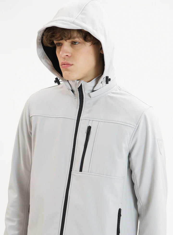 JACKSON - SOFTSHELL DEWSPO BONDED MESH JACKET "SILVER"