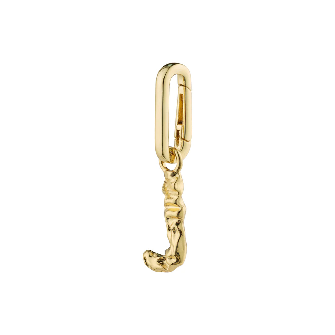 Pilgrim Charm Recycled Pendant J "Gold"