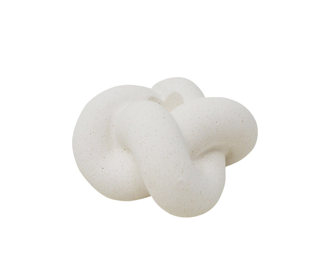 WHITE KNOT-SHAPED CANDLE HOLDER 9.3X9.3X6.2CM