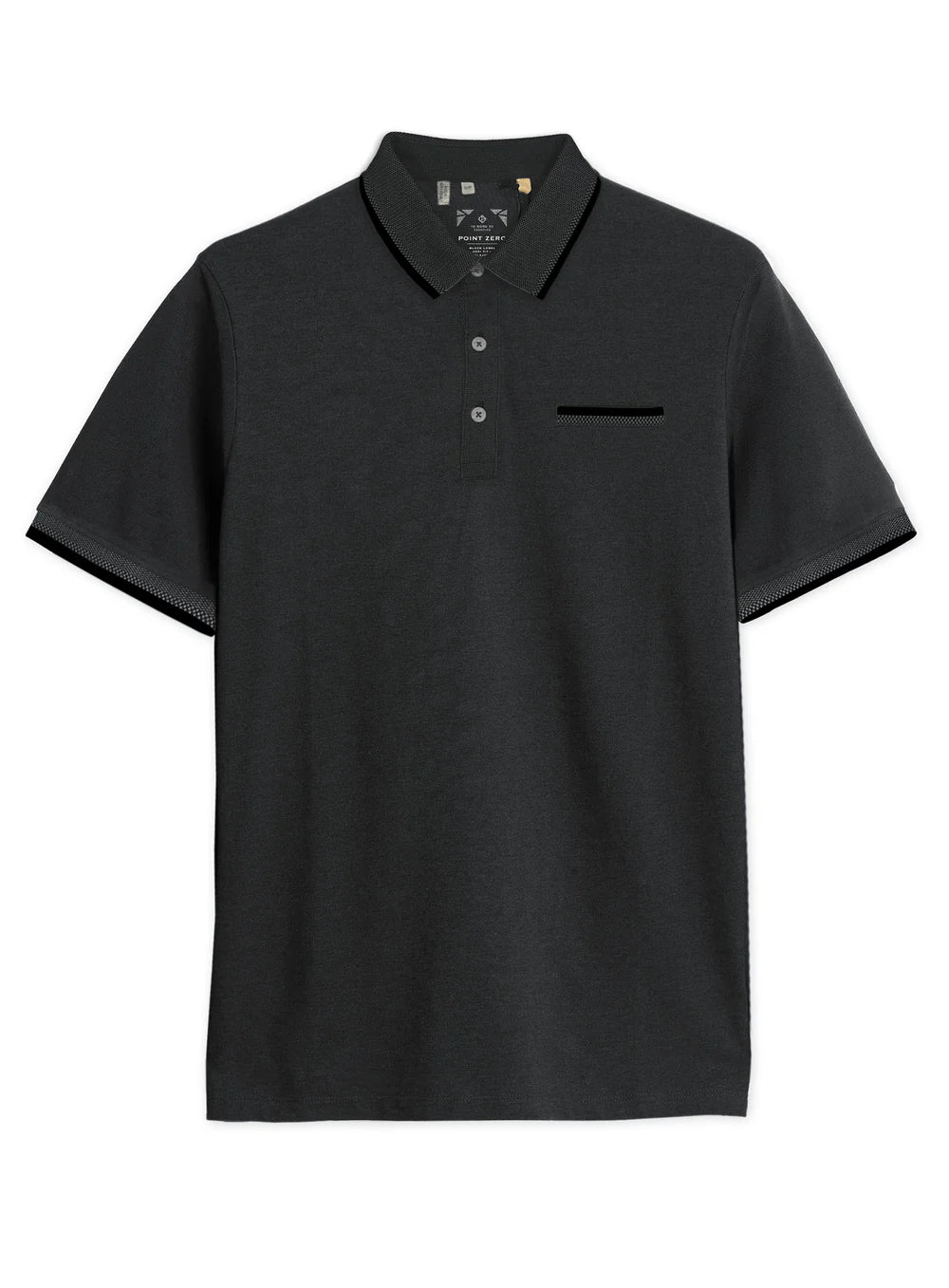 KREG - PIQUE POLO TWO TONE WITH CHEST POCKET "BLACK"