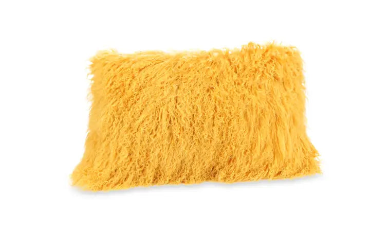 LAMB FUR PILLOW RECTANGULAR GOLD Gdaoust