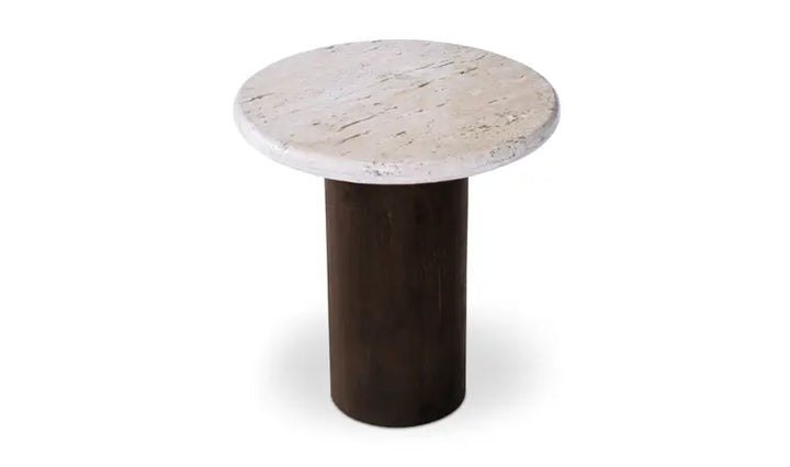 LANDON ACCENT TABLE "BEIGE TRAVERTINE"