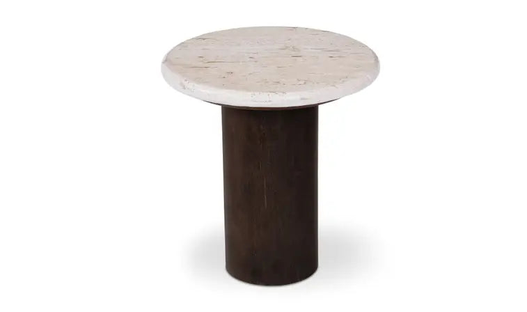 LANDON ACCENT TABLE "BEIGE TRAVERTINE"