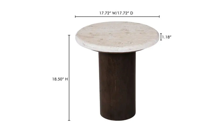 LANDON ACCENT TABLE "BEIGE TRAVERTINE"