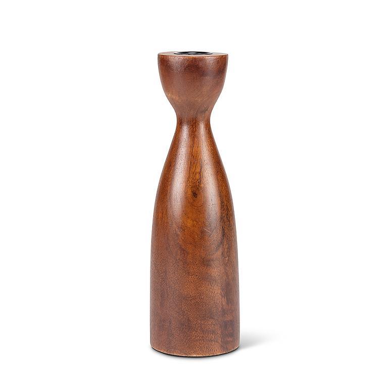 LARGE CURVY TAPER HOLDER - BROWN 9''H