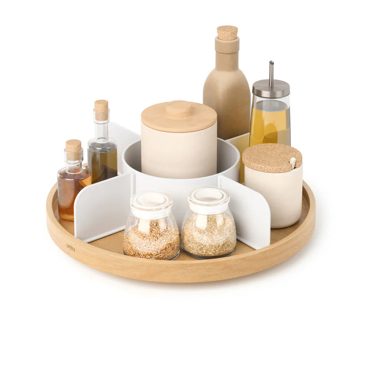 BELLWOOD LAZY SUSAN "WHITE/NATURAL"
