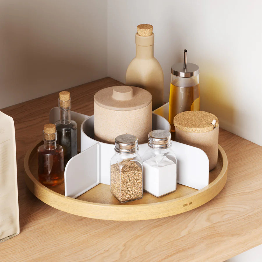 BELLWOOD LAZY SUSAN "WHITE/NATURAL"