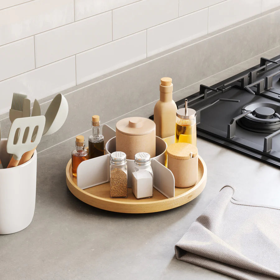 BELLWOOD LAZY SUSAN "WHITE/NATURAL"