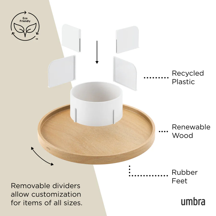 BELLWOOD LAZY SUSAN "WHITE/NATURAL"