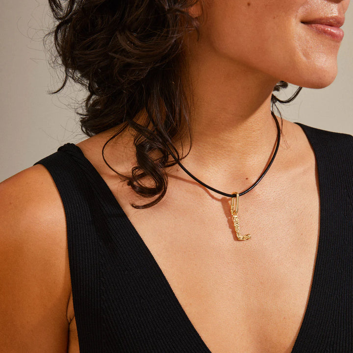 Pilgrim Charm Recycled Pendant L "Gold"