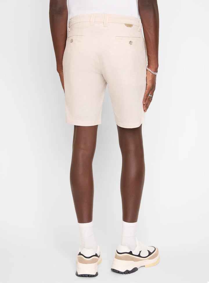 LIAM - LINEN FLAT FRONT SHORTS "NATURAL"