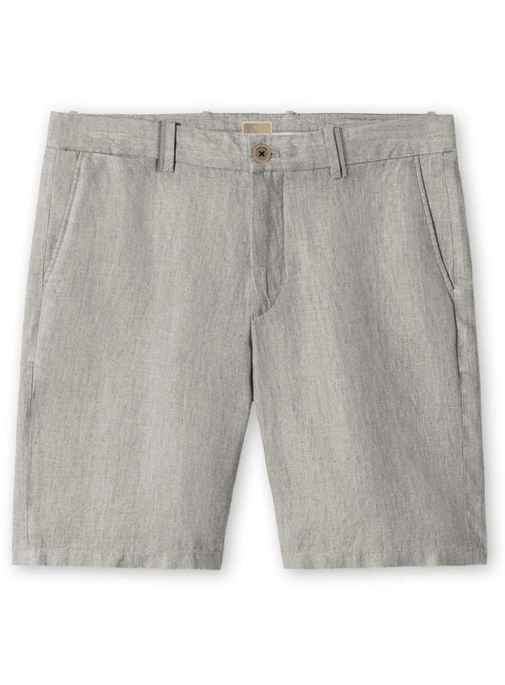 LIAM - LINEN FLAT FRONT SHORTS "NATURAL"