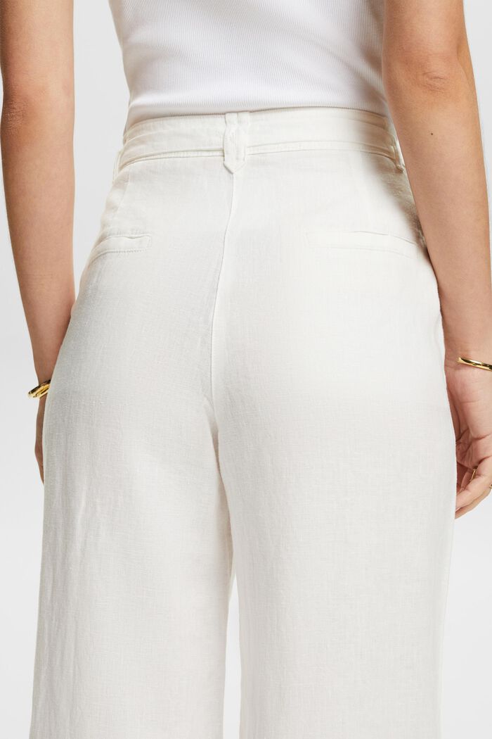 LINEN BELTED WIDE LEG PANTS