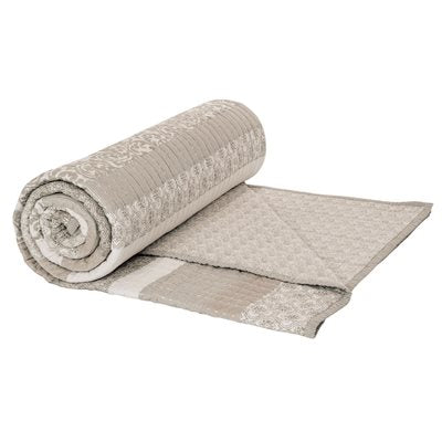 LOLA IVORY AND TAUPE QUILT DOUBLE/QUEEN