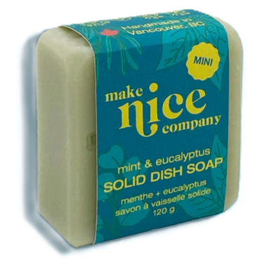 MAKE NICE COMPANY MINI SOLID DISH SOAP - MINT & EUCALYPTUS 120g