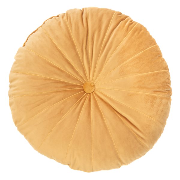 MANDARIN MUSTARD ROUND DECORATIVE PILLOW 15''