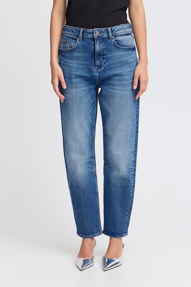B.YOUNG MOM JEANS - MID BLUE DENIM