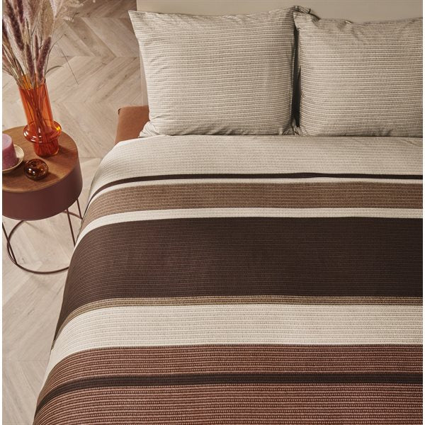 BRUNELLI MAXENCE TERRACOTTA DUVET COVER SET DOUBLE/QUEEN