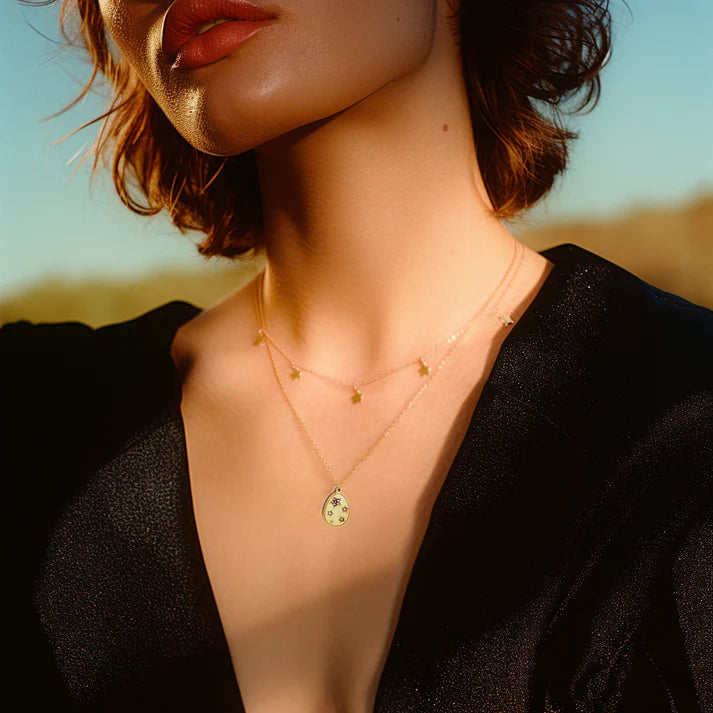 CELESTIAL CRYSTAL OVAL PENDANT