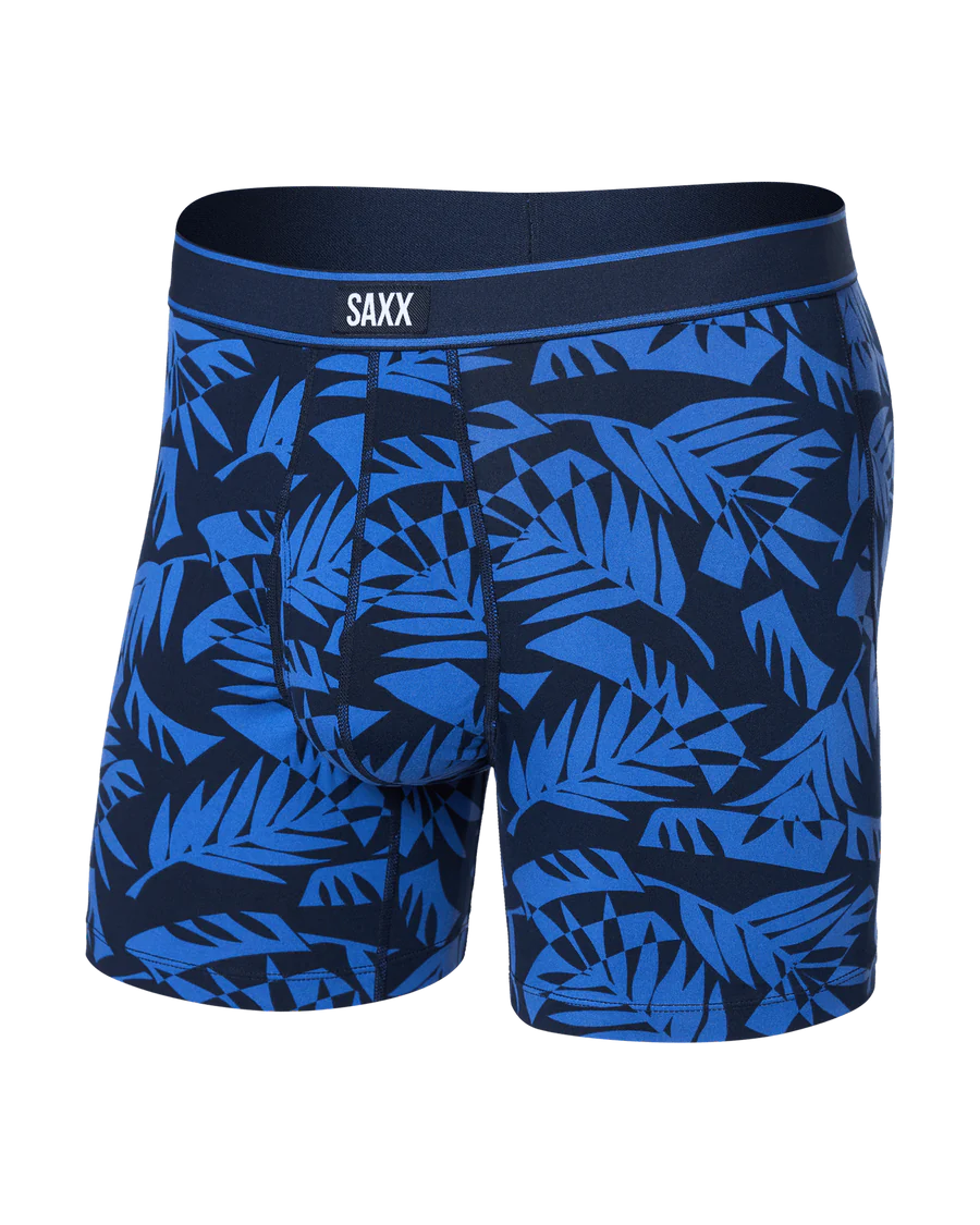 DAYTRIPPER COMFORT STRETCH BOXIER BRIEF 5" "FLY-PALM FROND-MARITIME"