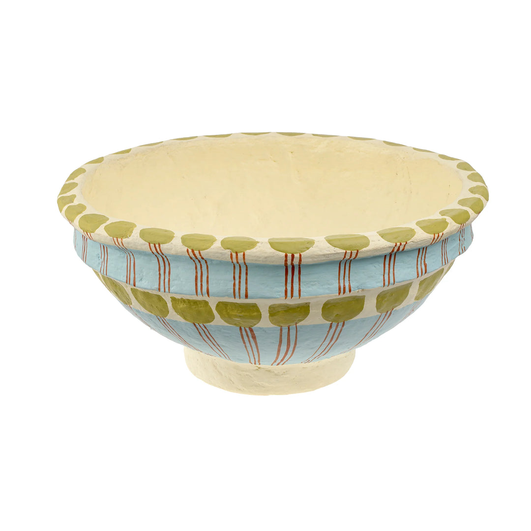 PAINTED PAPER MACHE BOWL - SMALL