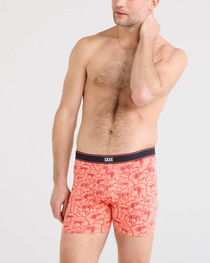 DAYTRIPPER COMFORT STRETCH BOXER BRIEF 5" "PARROT PARTY-FUSION CORAL"
