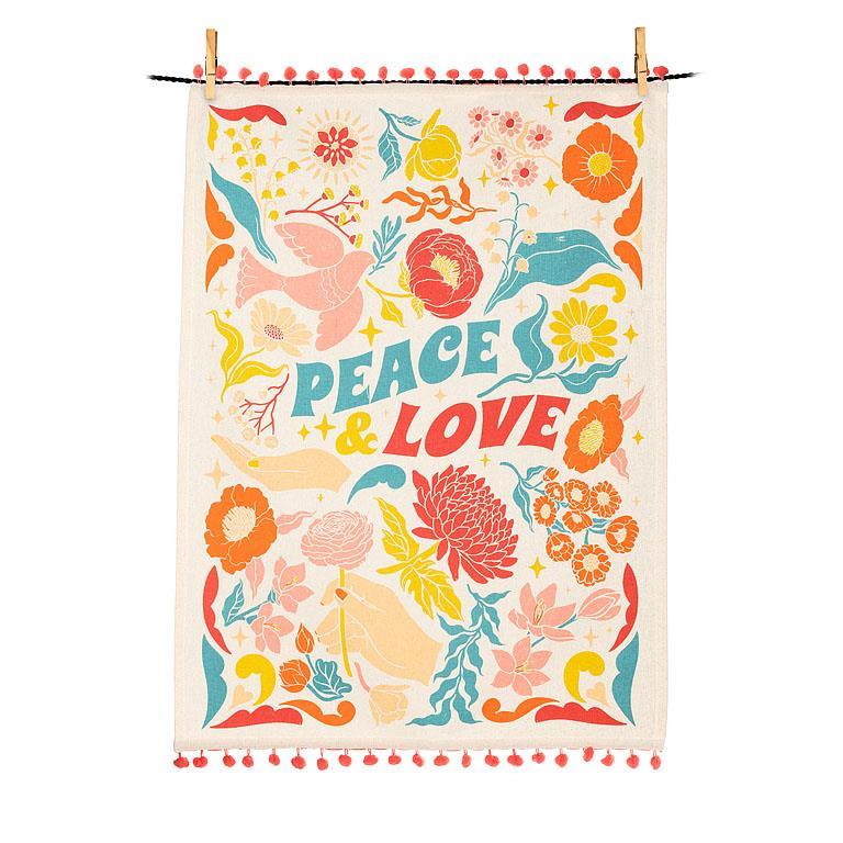 HIPPY PEACE AND LOVE KITCHEN TOWEL 20X28L