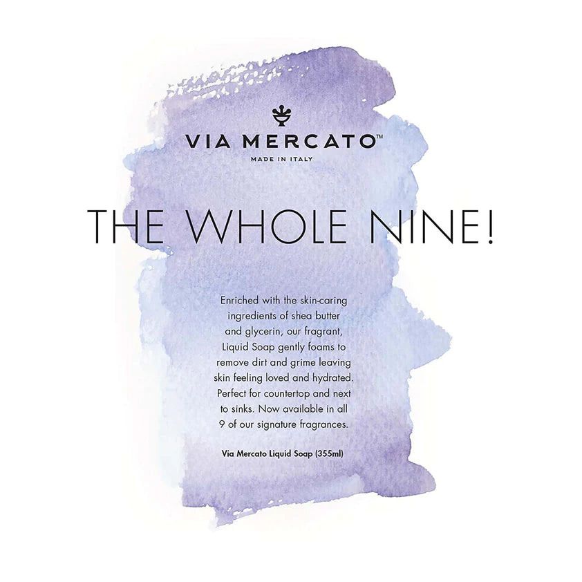 VIA MERCATO LIQUID HAND SOAP NO3 - PEPE ROSE, LAVENDER AND VANILLA