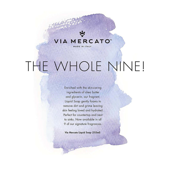 VIA MERCATO LIQUID HAND SOAP NO3 - PEPE ROSE, LAVENDER AND VANILLA