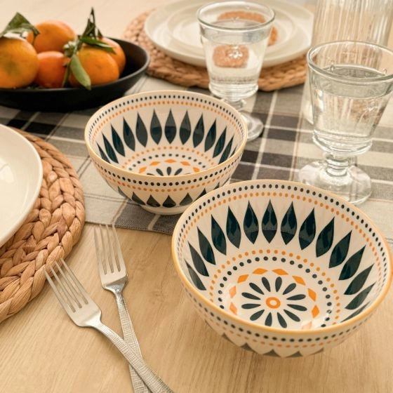 KIRI 22OZ 6''D BOWL - PETAL DOT DAISY