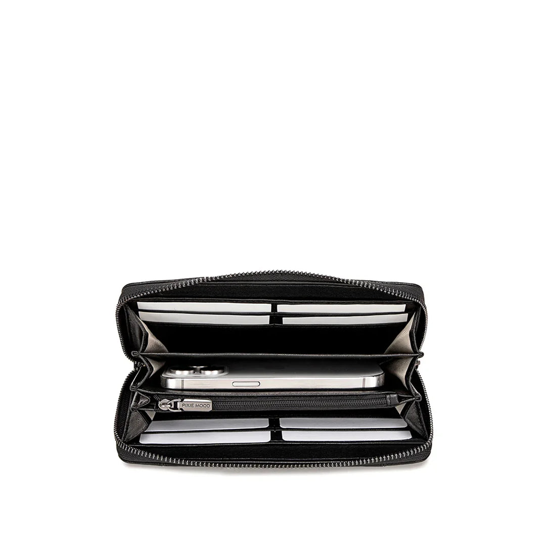 PIXIE MOOD MAE ZIP WALLET - BLACK PEBBLED