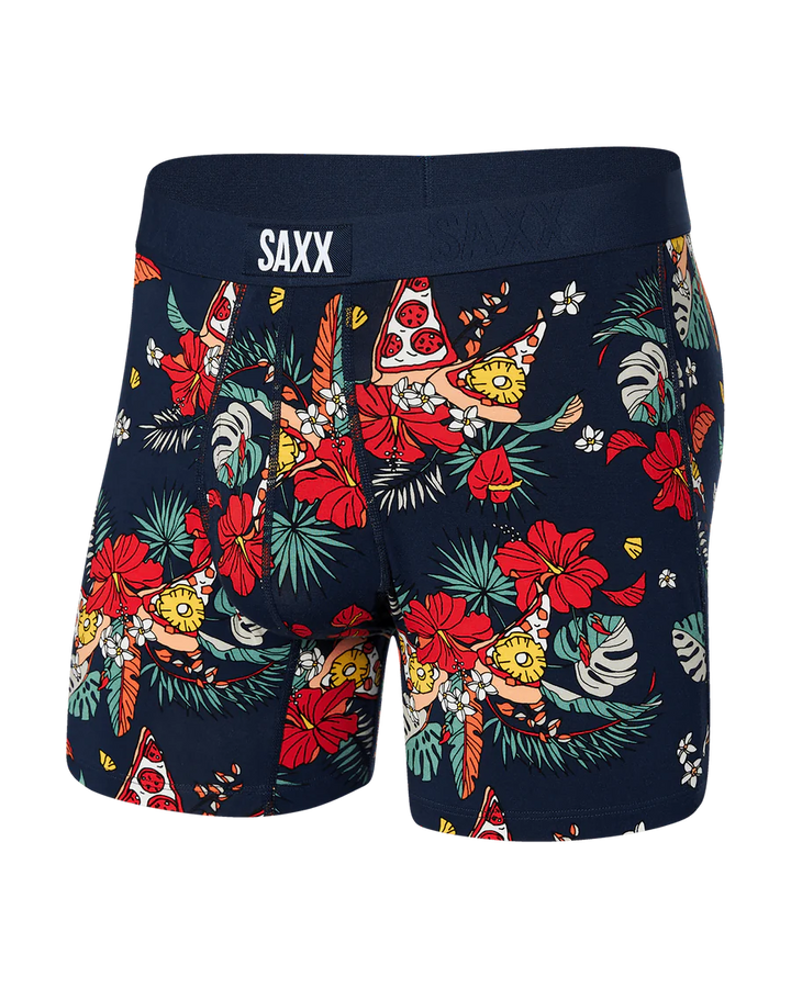 ULTRA SUPER SOFT COMFORT BLEND BOXER BRIEF 5" "HAWAIIAN PIZZA-NAVY"