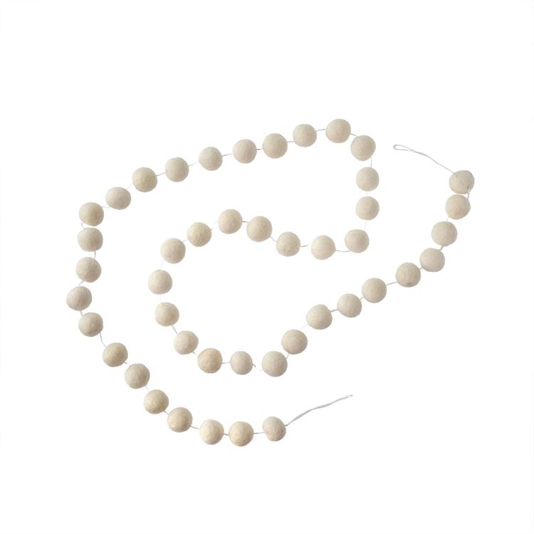 FELT POM POM GARLAND "WHITE"