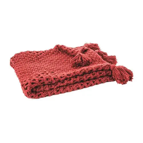 HOUMOUS RED THROW 50X60