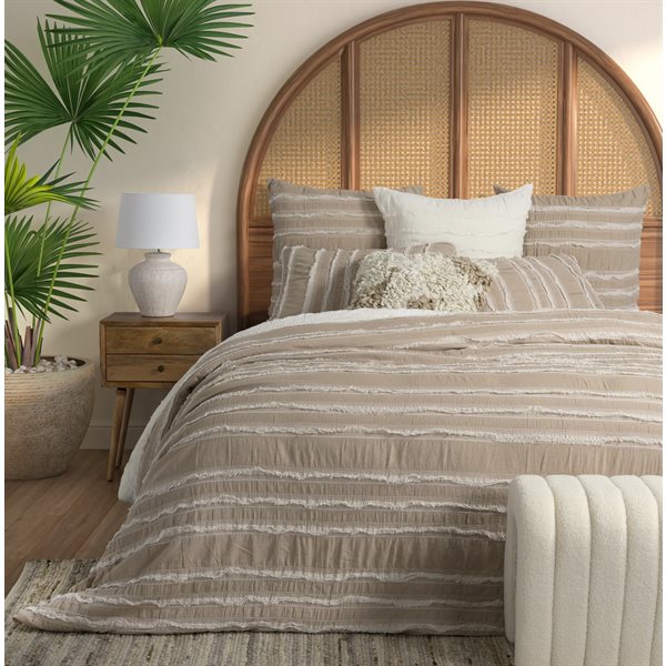 RELAX TAUPE DOUBLE/QUEEN DUVET COVER + 2 PILLOW SHAMS