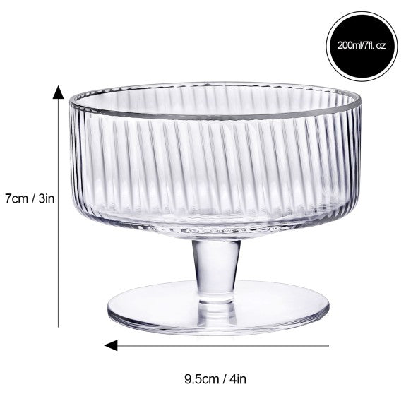 RIBBED COUPE DESSERT 210ML, SET OF 4
