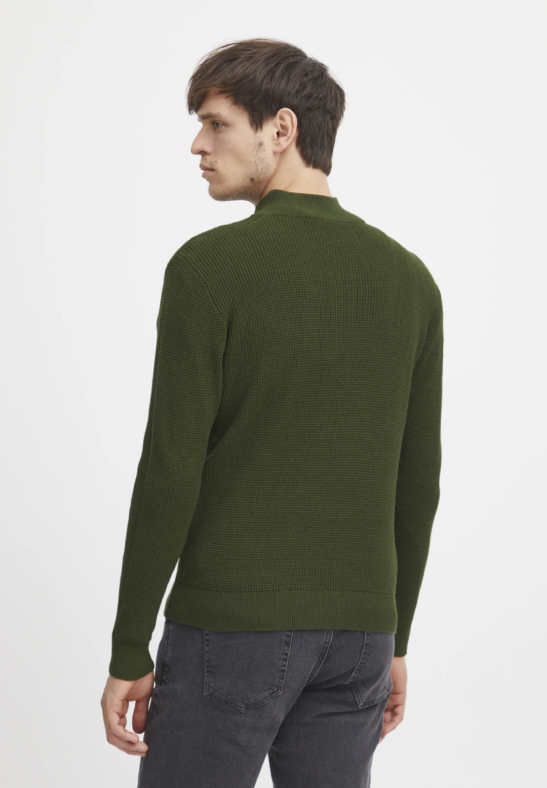 Casual Friday Karlo Half Zipper Knit - Rifle Green