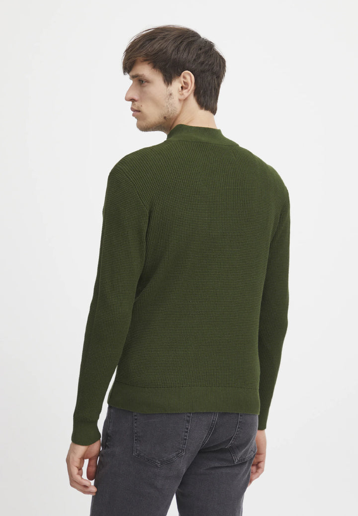 Casual Friday Karlo Half Zipper Knit - Rifle Green