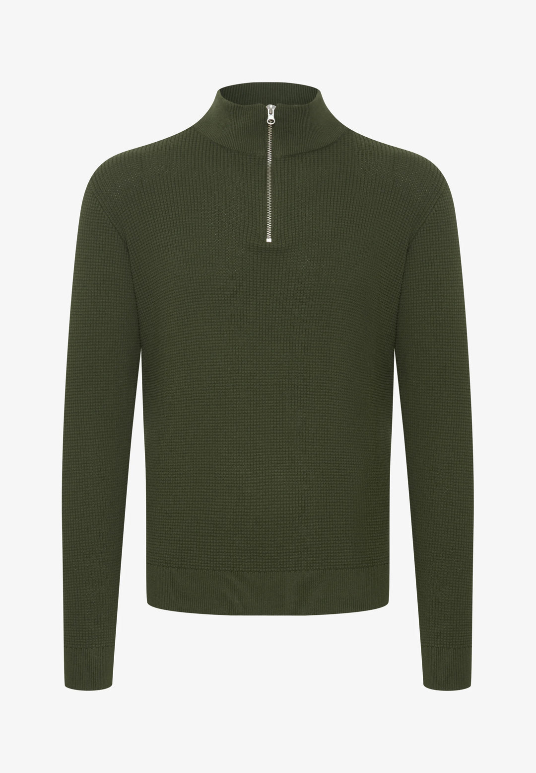 Casual Friday Karlo Half Zipper Knit - Rifle Green