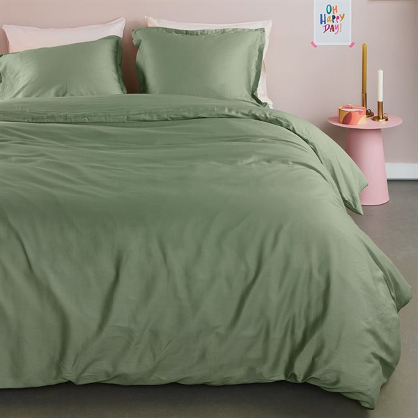 SMOOTHIES SAGE GREEN DUVET COVER DOUBLE/QUEEN + 2 PILLOW SHAMS