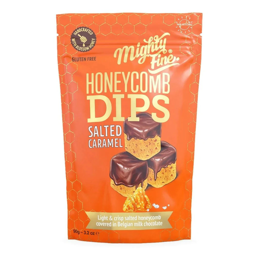 MIGHTY FINE - SALTED CARAMEL HONEYCOMB DIPS 90G